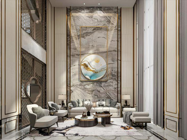 熊府鄉墅挑高客廳裝修